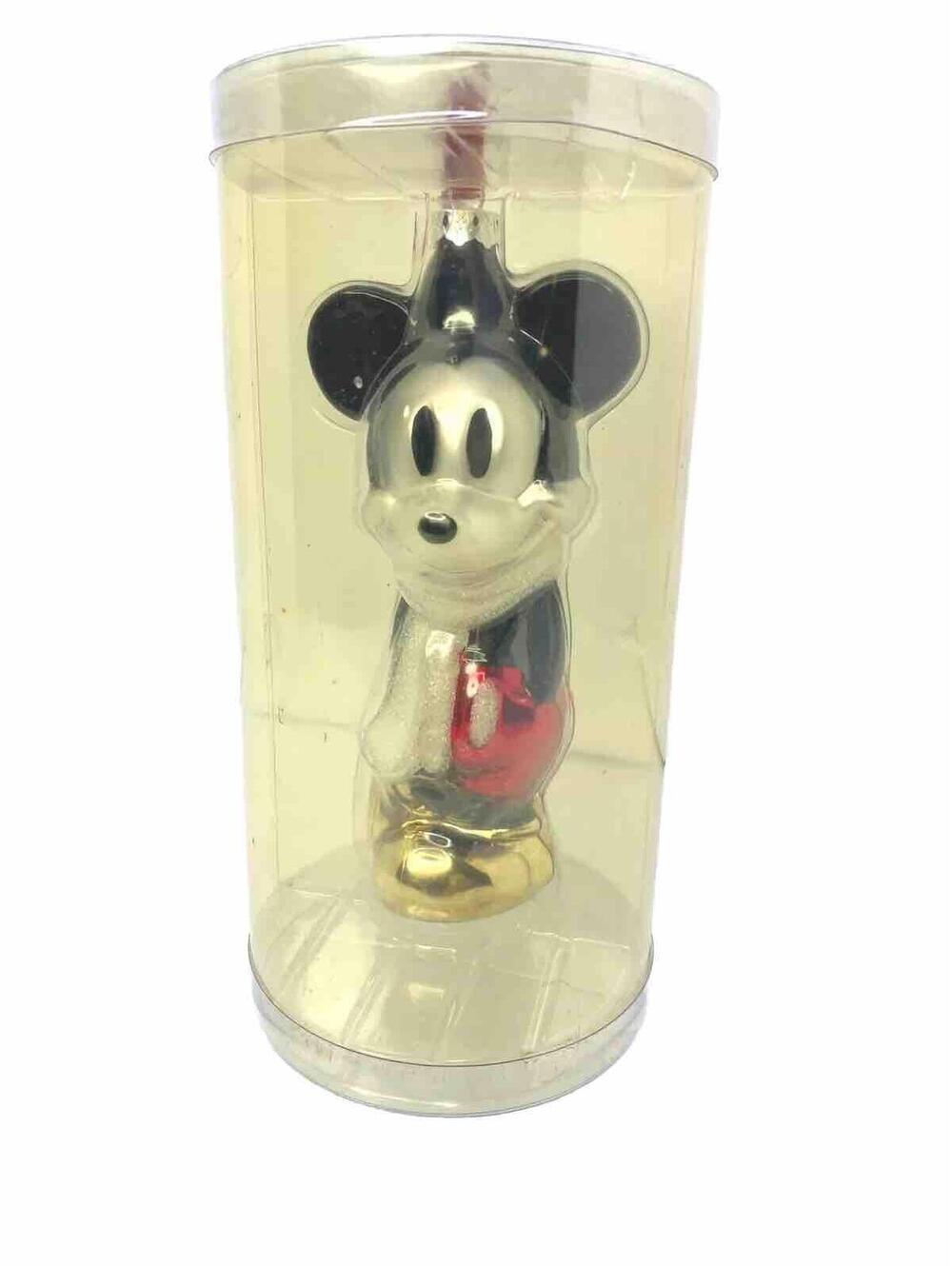 Mickey Mouse Blown Glass Foil Christmas Ornament New 2008 Disney
